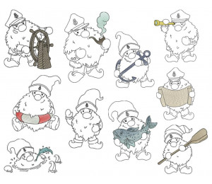 Stickdatei - 10 Seebär Gnome